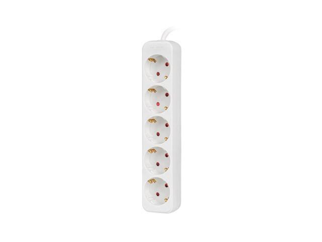 Lanberg PS0 Schuko (3.0m) biały (5 gniazd bez wyłącznika) [PS0-05F-0300-W]