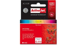 AC-513R - kolor, wkład z atramentem ActiveJet, 15 ml, zamiennik CL-513 (Canon Pixma MP230, MP240, MP250, MP252, MP260, MP270, MP272, MP280, MP282, MP480, MP490, MP492, MP495, MP499, MX320, MX330)