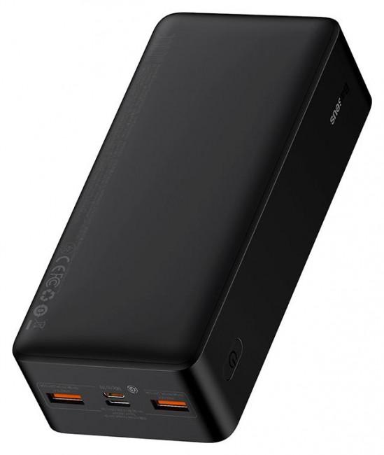 Power Bank Baseus 30000mAh 20W 2xUSB-A + 1xUSB-C (PD) 1xmicroUSB Quick Charge 3.0 LED (czarny) [PPDML-N02]