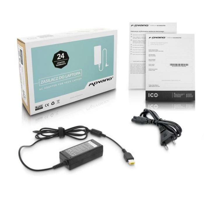 Movano zasilacz do laptopa LENOVO 20V / 2.25A / 45W wtyk: prostokatny yoga [LEN20225Y]
