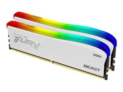 DDR4 16GB (2x8GB) 3200 MHz Kingston FURY Beast White RGB CL16 16-20-20 1.35V [KF432C16BWAK2/16]