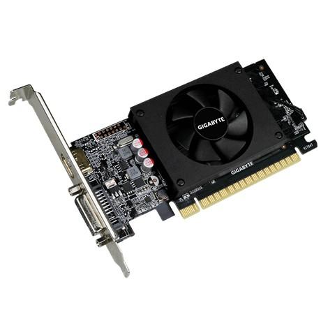 GeForce PCI-E GT710 Gigabyte 2GB DDR5 BOX [GV-N710D5-2GL] (DVI, HDMI) (rdzeń 954MHz, pamięć 5010MHz, 64-bit)