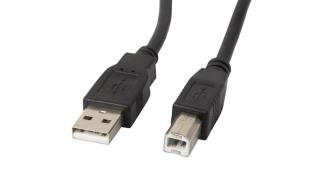 Lanberg Kabel USB 2.0 typu A-B (0.5 m) (czarny) [CA-USBA-10CC-0005-BK]