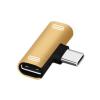 Adapter USB-C 3.1 męski / 2x USB-C 3.1 żeński kątowy [ZN0156]