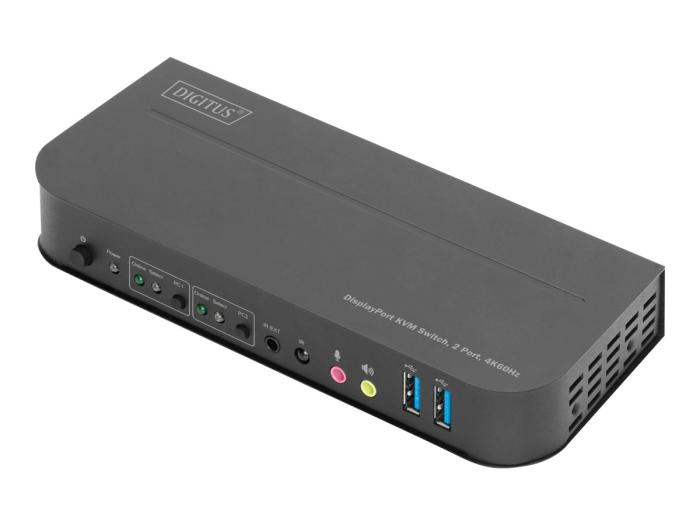 Przełącznik Digitus KVM 2 portowy DisplayPort do HDMI 2x1 4K 60Hz 2xUSB audio [DS-12850]