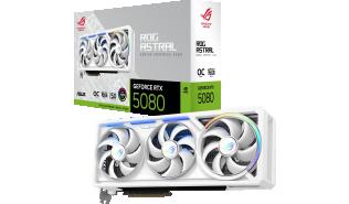GeForce RTX5080 Asus 16GB GDDR7 ROG Astral OC White [ROG-ASTRAL-RTX5080-O16G-WHITE] (2xHDMI 2.1b, 3xDP 2.1b) (256-bit, PCIe 5.0)