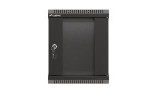Lanberg szafa rack wisząca 10 6U 300x300 drzwi przeszklone (flat pack) (czarny) [WF11-3306-10B]