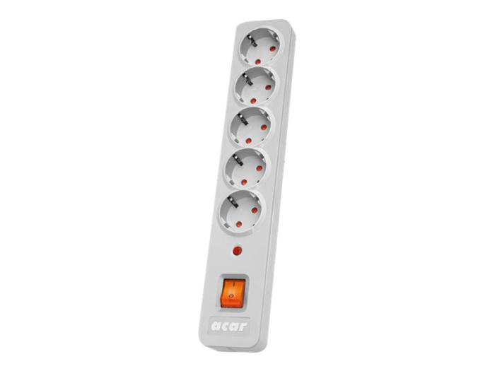 Acar X5 Schuko (5.0m) 5 gniazd (szary) [W0211]