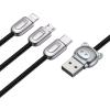 Baseus 3w1 kabel ładowania i transmisji (3A) USB micro, Lightning, USB-C (M) / USB 3.0 (M) (1.2 m) (czarny) [CAMLT-PG01]