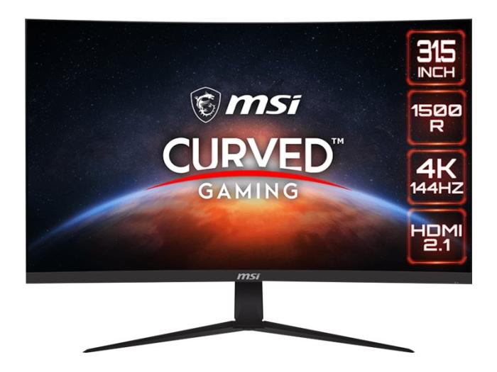 32’’ MSI G321CU (VA zakrzywiony, 3840x2160, 300, 1ms, 114%sRGB,  144Hz) (2xHDMI, DP 1.4, MiniJack, USB-C) czarny