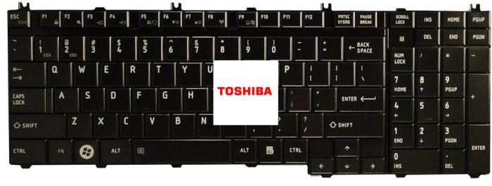 Klawiatura do notebooka Toshiba Satellite A500 A505 A505D czarna poziomy enter