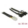 Delock rozdzielacz zasilania 1 x PCI-E 6-pin / 2 x PCI-E 8-pin (w oplocie) [85455]