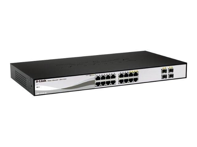 D-Link 16-Port Layer2 Smart Managed Gigabit Switch dlink green 3.0 16x 10/100/1000Mbit/s TP RJ-45 Port4x TP Combo Port/SFP Slot [DGS-1210-16/E]