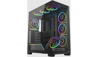 Modecom Volcano Stellar Plus ARGB 8F (czarny) (8x120mm) (2xUSB 3.2 Gen1, 1xUSB-C 3.2 Gen1, 1xjack)