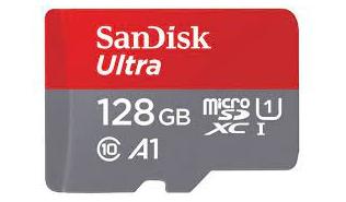 Secure Digital 128GB Sandisk Micro SDXC Ultra UHS-I Class 10 + adapter (120MB/s) [SDSQUA4-128G-GN6IA]