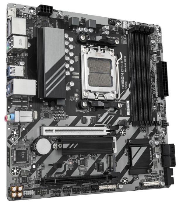 Gigabyte B850M D3HP (AMD B850) [AM5, 4xDDR5 do 8200MHz, (HDMI 2.1, 2xDP 1.4) (2xM.2, 1xPCIe 4.0 x16, 1xPCIe 3.0 x16 (x4), micro ATX]