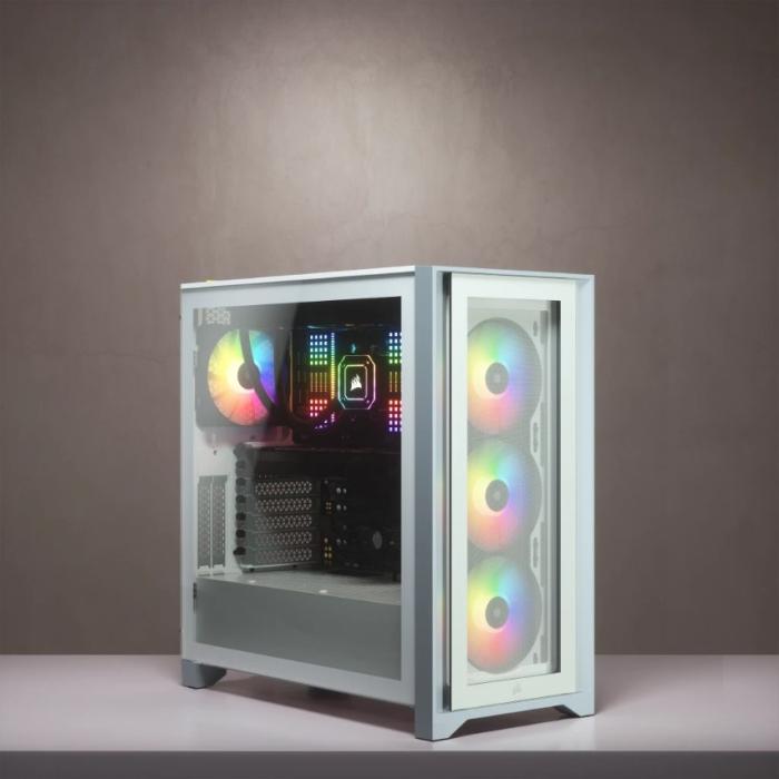 Corsair iCUE 4000X RGB TG Mid Tower (biały) (szkło hartowane) (1x USB 3.0, 1x USB-C 3.1) [CC-9011205-WW]