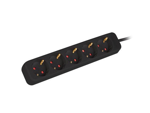 Lanberg PS0 Schuko (1.5m) czarny (5 gniazd bez wyłącznika) [PS0-05F-0150-BK]