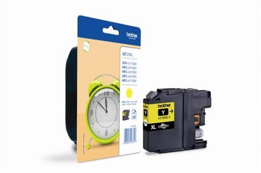 LC125XLY - yellow, oryginalny wkład z atramentem Brother, 1200 stron (Brother MFC-J4510DW, J4410DW, J6920DW, J6520DW, DCP-J4110DW)