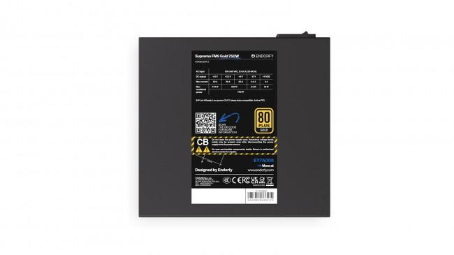 Endorfy Supremo FM5 (750W) (1x120mm) Modularny 80+Gold (CPU 2x4+4) (PCI-E 3x6+2) (1xMolex, 8xSATA) [EY7A008]