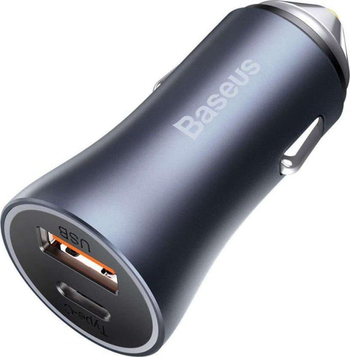 Baseus ładowarka samochodowa QuickCharge 3.0 PD (12-24V) (1xUSB 12V 1.5A, 5V 3A) (1xUSB-C 20V 1A, 5V 3A) (40W PD) [CCJD-0G]