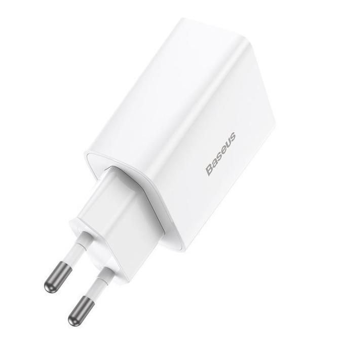 Baseus Quick Charge uniwersalna ładowarka (zasilacz) sieciowa 230V / 1xUSB-C (max. 5V 3A 20W) (biały) [CCFS-SN02]
