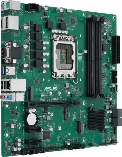 Asus PRO B760M-C-CSM (Intel B760) [S1700, 4xDDR5 do 6200MHz, (VGA, HDMI 2.1, 2xDP 1.4) (2xM.2, 1xPCIe 4.0 x16, 2xPCIe 3.0 x1), micro ATX]