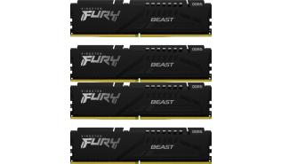 DDR5 64GB (4x16GB) 6000 MHz Kingston Fury Beast Black XMP CL40 1.35V [KF560C40BBK4-64]