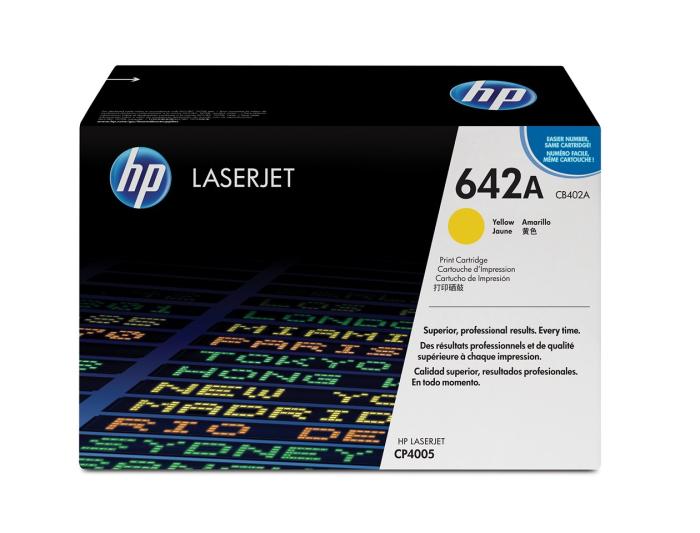 CB402A (642A) - yellow, oryginalny toner drukujący HP, 7500 stron (HP Color LaserJet CP4005, CP4005dn, CP4005n)