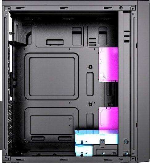 Gembird Fornax M100RGB (czarny) (szkło hartowane) (1x USB 3.0, 2x USB 2.0) (2x2.5, 2x3.5) [CCC-FC-M100RGB]