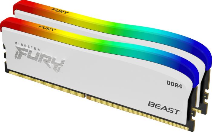 DDR4 32GB (2x16GB) 3600 MHz Kingston FURY Beast White RGB CL18 18-22-22 1.35V [KF436C18BWAK2/32]