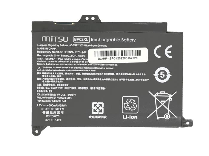 Mitsu bateria HP Pavilion 15-AU, 15-AW 7.7V, 4500mAh (35Wh) 2 ogniwa [BC/HP-15PC]