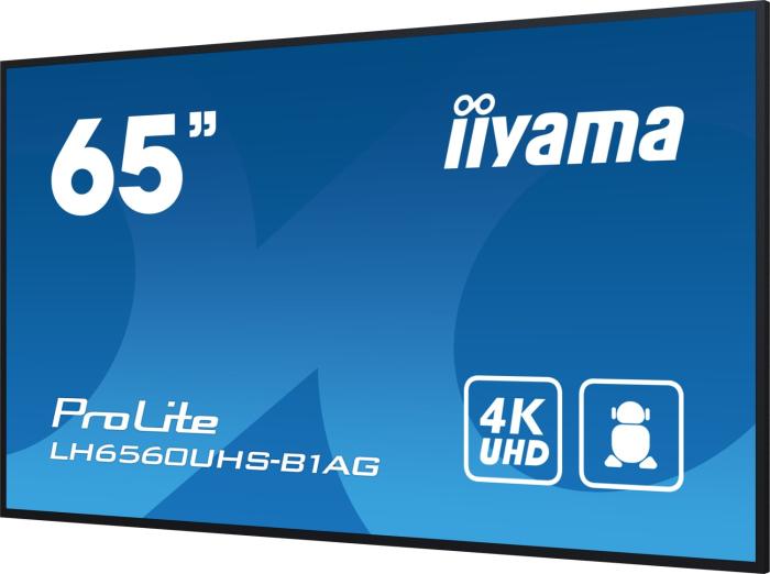 65’’ Iiyama LH6560UHS-B1AG (VA 4K, 3840x2160, 500, 6.5ms, 60Hz) (3xHDMI, 2xRS-232, LAN, IR, USB-2.0, Audio) vesa, czarny