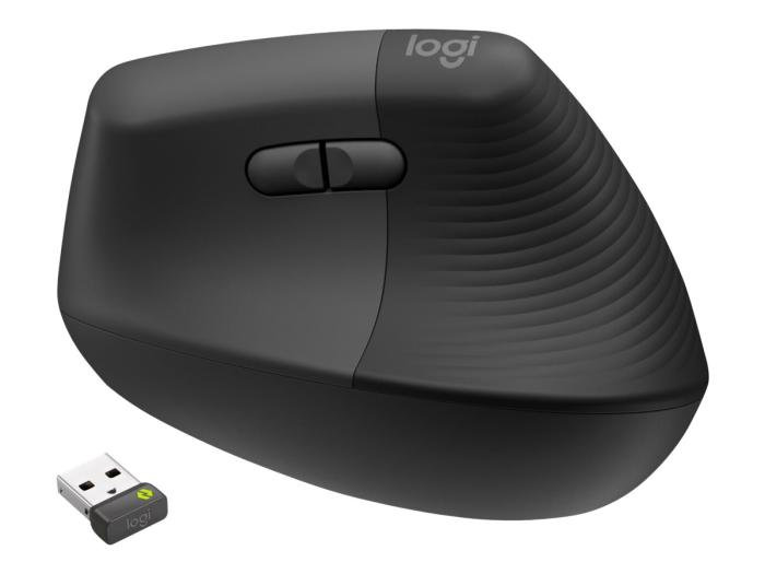 Logitech Lift Vertical Ergonomic Bluetooth for Business Wireless 4000dpi (optyczna, 1, 6) (grafitowy, wertylana) [910-006495]