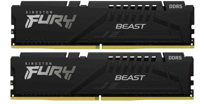 DDR5 64GB (2x32GB) 5200 MHz Kingston Fury Beast Black CL40 40-40-40 1.25V [KF552C40BBK2-64]