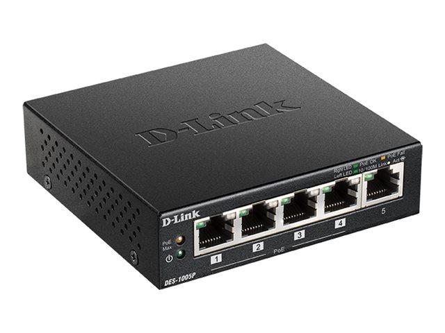 D-Link Metal Housing Desktop Switch 10/100 Mbit/s 5-port PoE [DES-1005P/E]