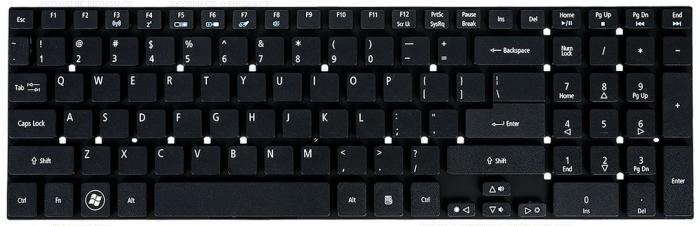 Klawiatura do notebooka Acer 5342 5350 5755 5755G 5830 5951G V3-531 V3-551 V3-571 V3-731 V3-771 V5-561 E1-510 E5-511 E5-521 E5-551 E5-551G E5-571 E5-721 E5-771 E1-522 E1-530 wyspowa bez ramki [K0226]