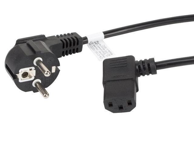 Lanberg Kabel zasilający kątowy 3.0 m VDE [CA-C13C-12CC-0030-BK]