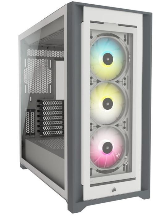 Corsair iCUE 5000X RGB Mid-Tower ATX Tempered Glass White QL Edition (szkło hartowane) (1x USB-C 3.1, 3x USB 3.0) (4x2.5, 2x3.5) [CC-9011233-WW]
