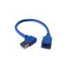 Przedłużacz kątowy 90 stopni kabla USB 3.0 AF/AM, lewy (0.3 m) [ZN0145]
