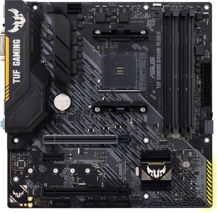 Asus TUF GAMING B450M-PLUS II (AMD B450) [AM4, 4xDDR4 do 4400Mhz, (DVI, HDMI 2.0) (1xM.2, 1xPCIe 3.0 x16, 1xPCIe 2.0 x16 (x4), 1xPCIe 2.0 x1), micro ATX]
