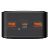 Power Bank Baseus 30000mAh 20W 2xUSB-A + 1xUSB-C (PD) 1xmicroUSB Quick Charge 3.0 LED (czarny) [PPDML-N02]