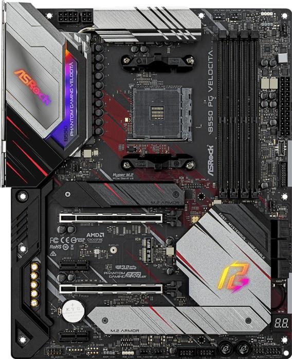 Asrock B550 PG VELOCITA (AMD B550) [AM4, 4xDDR4 do 4733MHz, (HDMI 2.1) (2xM.2, 1xPCIe 4.0 x16, 1xPCIe 3.0 x16 (x4), 2xPCIe 3.0 x1), ATX]