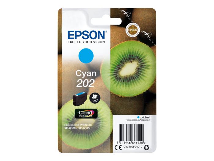 C13T02F24010 (202) - Tusz Epson singlepack 202 cyan 4,1ml Claria premium
