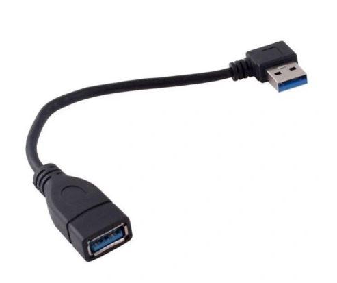 Przedłużacz kątowy 90 stopni kabla USB 3.0 AF/AM, lewy (16cm) [ZN0429]