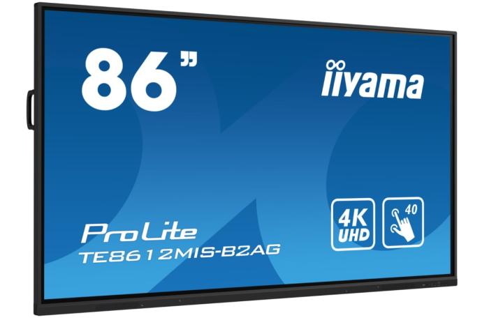 86’’ Iiyama TE8612MIS-B2AG (VA LED, 3840x2160, 400, 8ms, 60Hz) (3xHDMI, 4xUSB 3.2, USB-C, VGA, 2xLAN, Audio, RS-232c) system Android OS, czarny matowy, głośniki, dotykowy