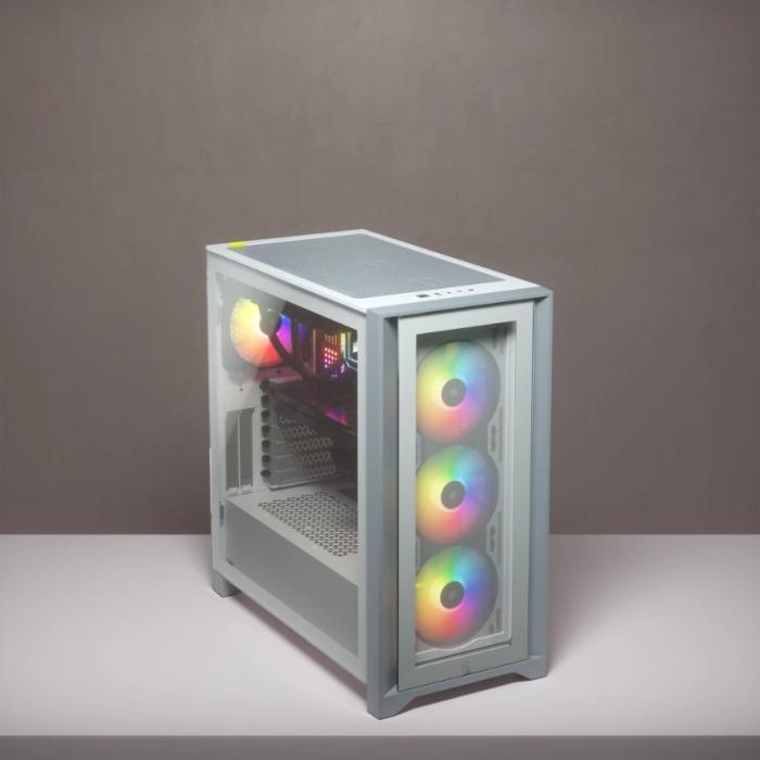 Corsair iCUE 4000X RGB TG Mid Tower (biały) (szkło hartowane) (1x USB 3.0, 1x USB-C 3.1) [CC-9011205-WW]