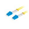 Lanberg patchcord światłowód SM LC/UPC-LC/UPC DUPLEX 3mm LSZH G657A1 żółty (2m) [FO-LULU-SD11-0020-YE]