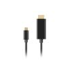 Lanberg Kabel USB-C 3.2 Gen2 (M) / HDMI 2.0 (M) 3980x2160 60Hz, 1920x1080 144Hz (czarny) (1.8 m) [CA-CMHD-10CU-0018-BK]