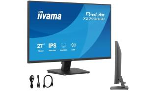 (27) Iiyama ProLite X2793HSU-B1 (IPS, 1920x1080, 350, 1ms, 96%sRGB, 120Hz) (1xHDMI 1.4, 1xDP 1.2, 2xUSB-A, 1xUSB-B, 1xAudio), głośniki (2x2W), czarny